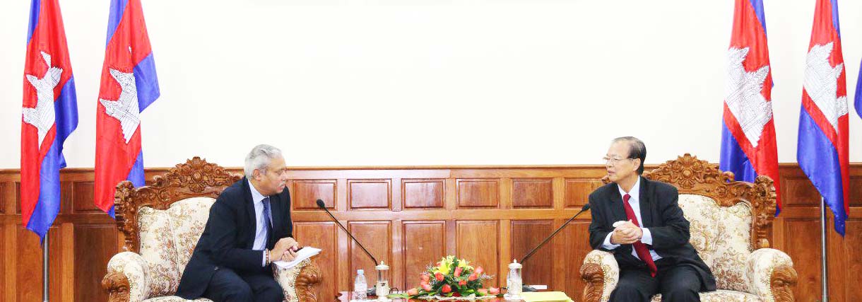 A Courtesy Call on H.E. Minister Tram Iv Tek by H.E. Naveen Srivastava