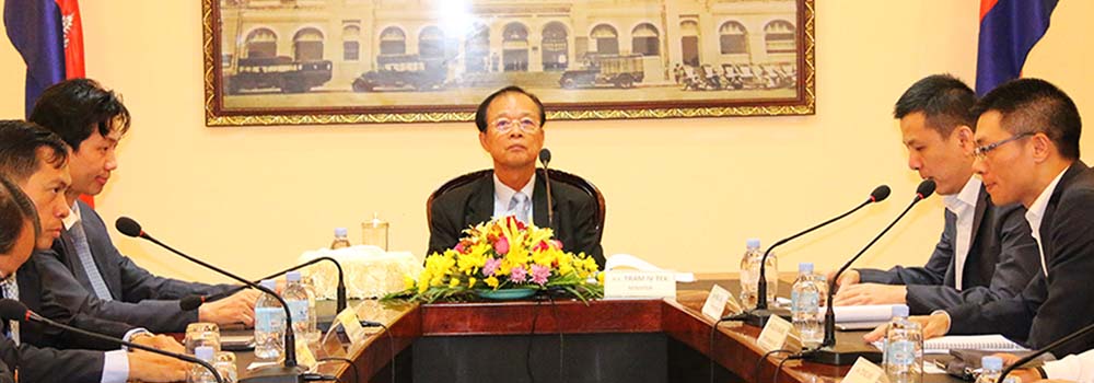 A Courtesy Call on H.E. Minister Tram Iv Tek by ZTE’ s Delegates.