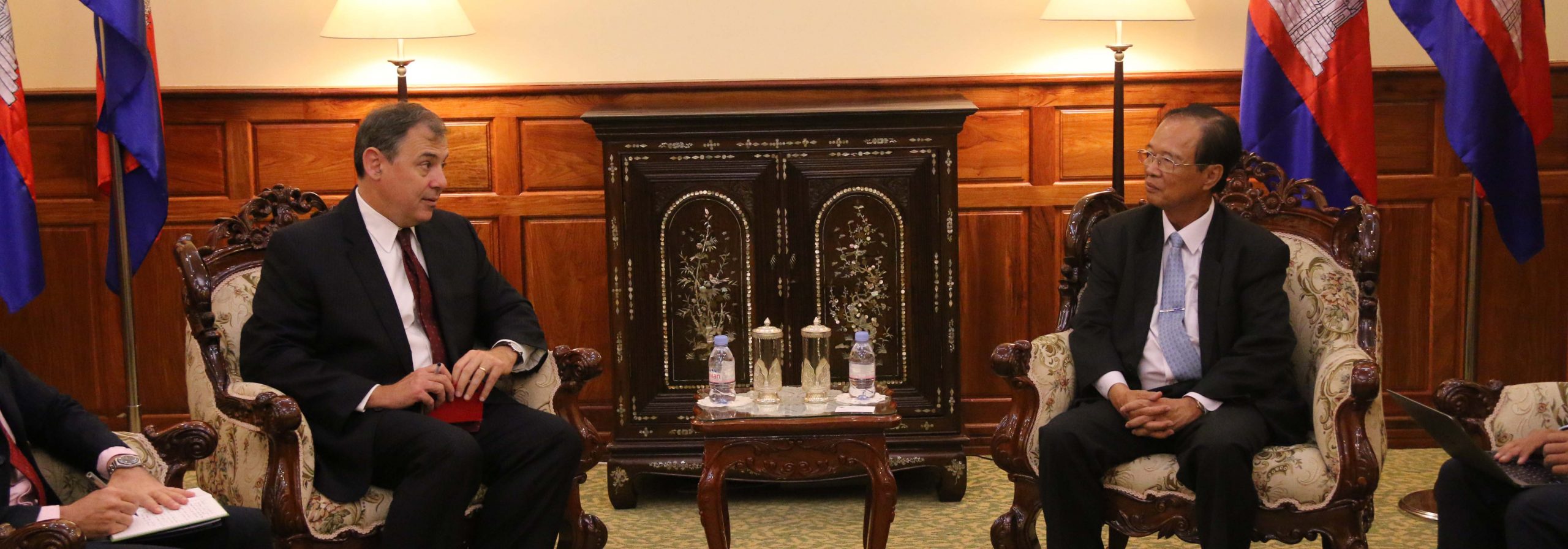 A Courtesy Call on H.E. Minister Tram Iv Tek by H.E. William (Bill) A. Heidt, US Ambassador to the Kingdom of Cambodia.