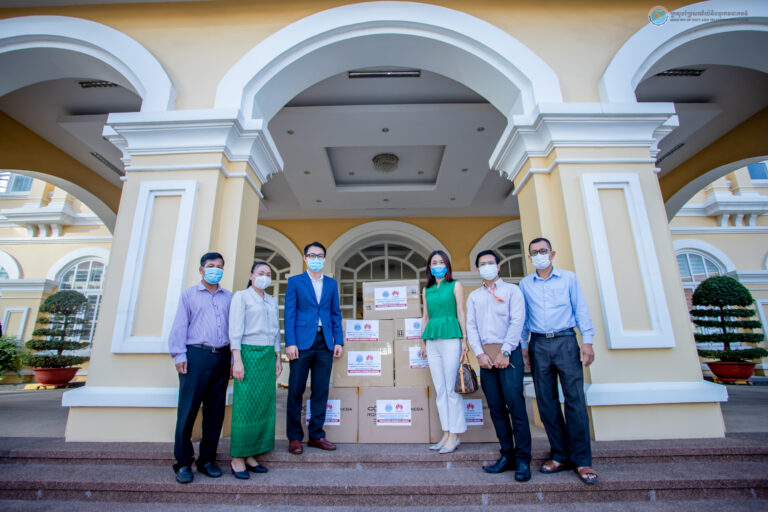 MPTC Receives Masks and Hand Sanitizer from Huawei Cambodia