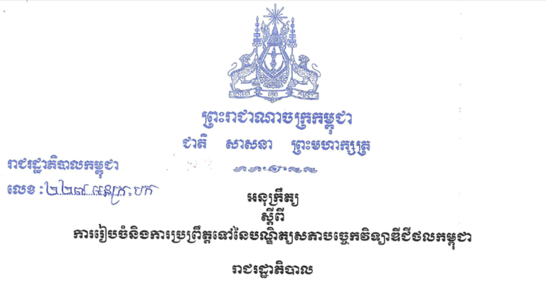 អនុក្រឹត្យលេខ ២២៧ អនក្រ.បក ស្តីពី ការរៀបចំនិងការប្រព្រឹត្តទៅនៃបណ្ឌិត្យសភាពបច្ចេកវិទ្យាឌីជីថលកម្ពុជា
